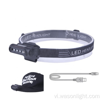 Super mini nhẹ 50oz ngoài trời LED chống nước Headlamp USB LED LED LED LED Đèn đầu để cắm trại đi bộ đường dài